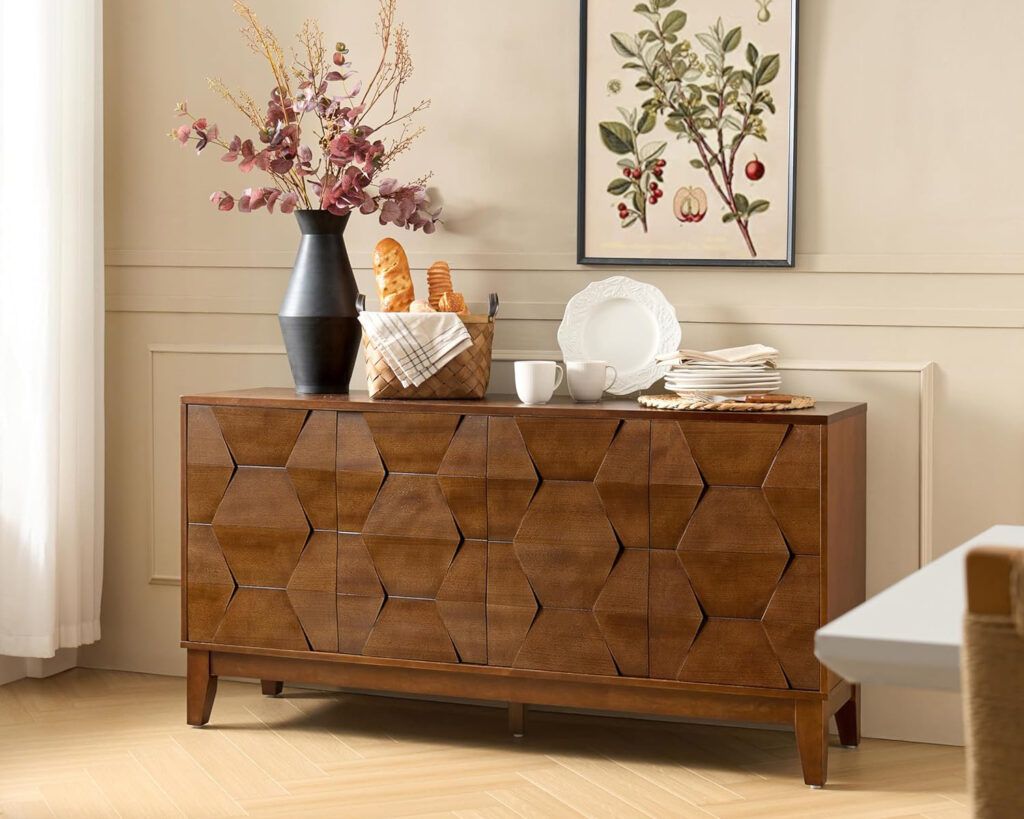 HULALA HOME Mid Century Sideboard Buffet Cabinet