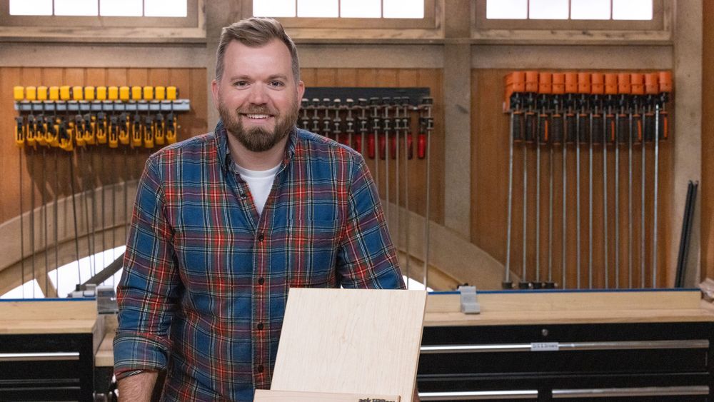 Nathan Gilbert with a cookbook stand