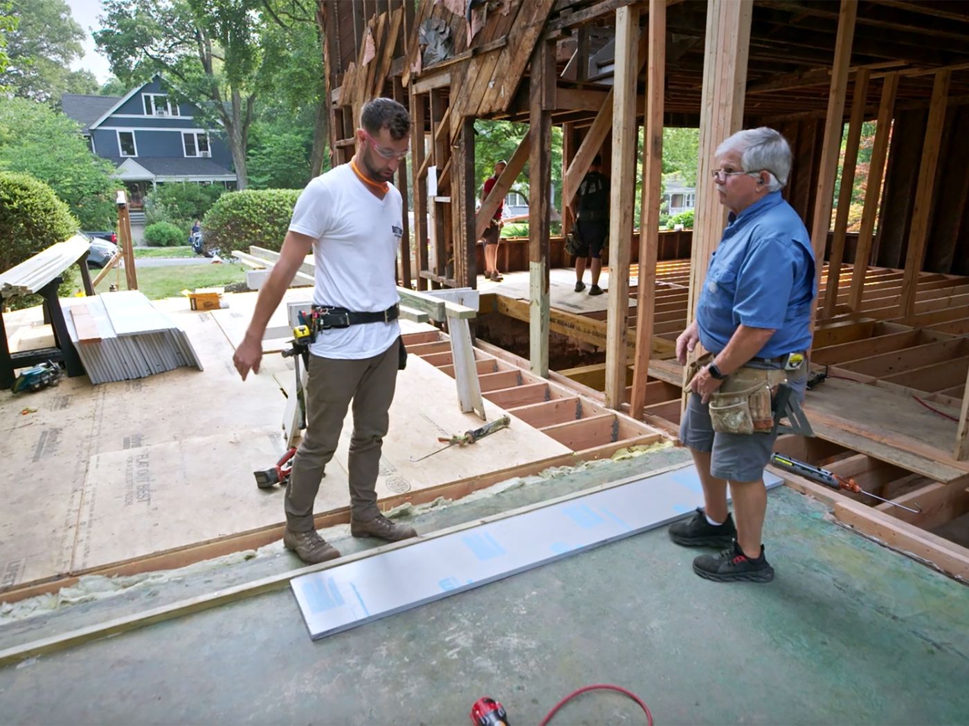 S45 E19: Tom Silva and Zack Dettmore install sleepers to the existing addition slab