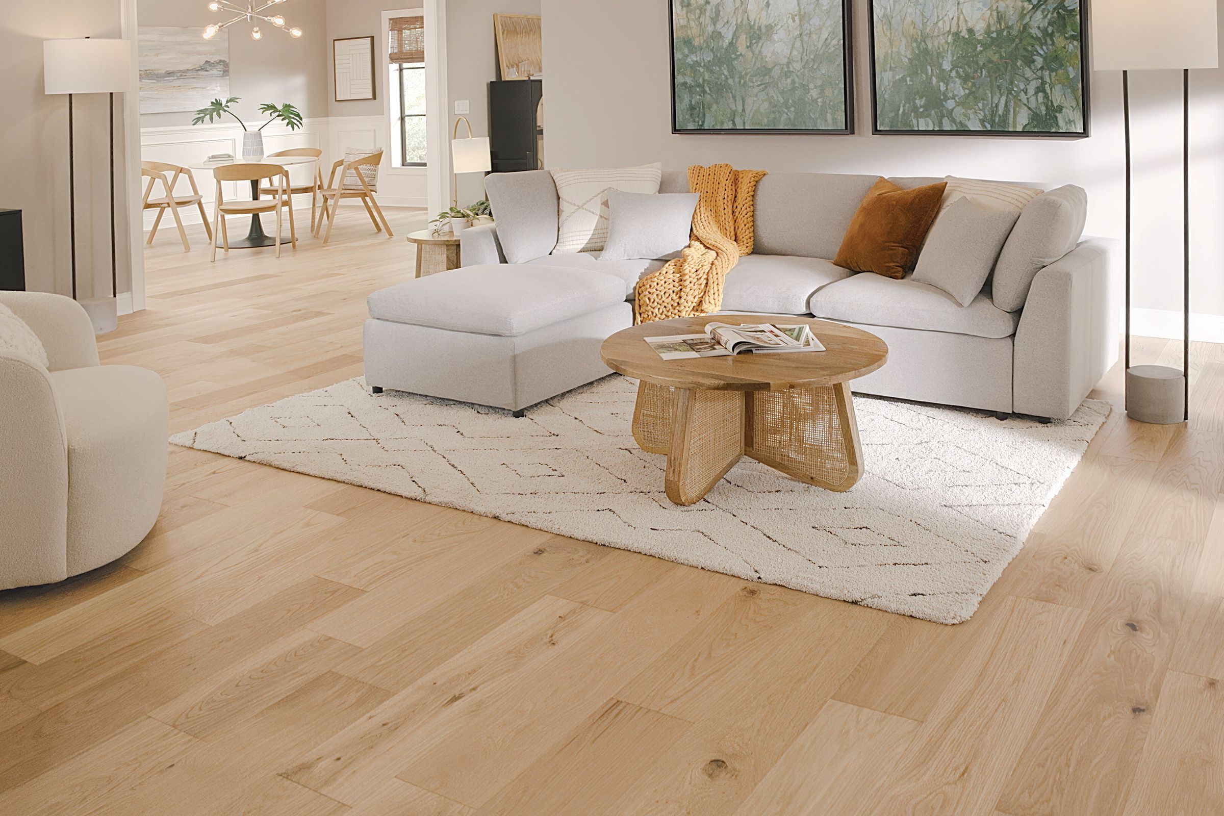 Living Room with luxury vinyl flooring