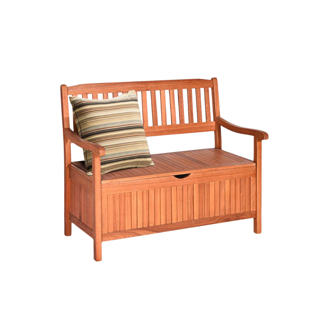 Tangkula Wooden Outdoor Storage Bench Logo