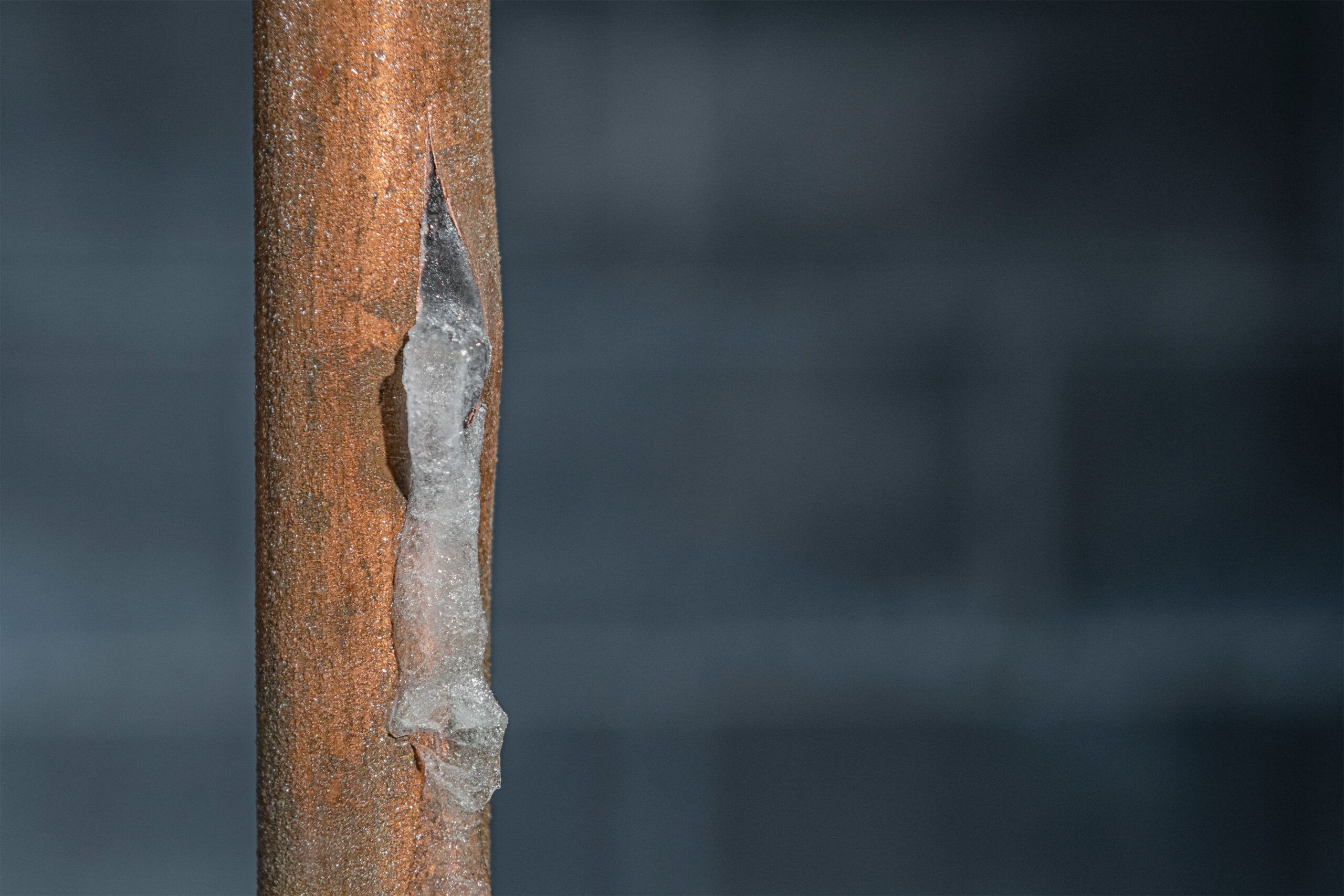 a burst frozen pipe