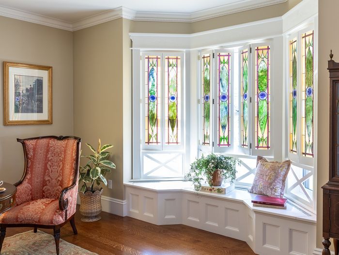 S46 E26: restored stained glass windows at the Westford Historic House